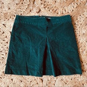 LOFT Green Corduroy Mini Skirt